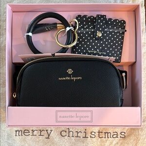 Nanette Lepore Black and Gold Crossbody Set